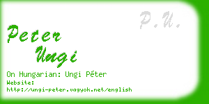 peter ungi business card